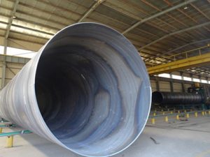 Thick-walled spiral welded pipe